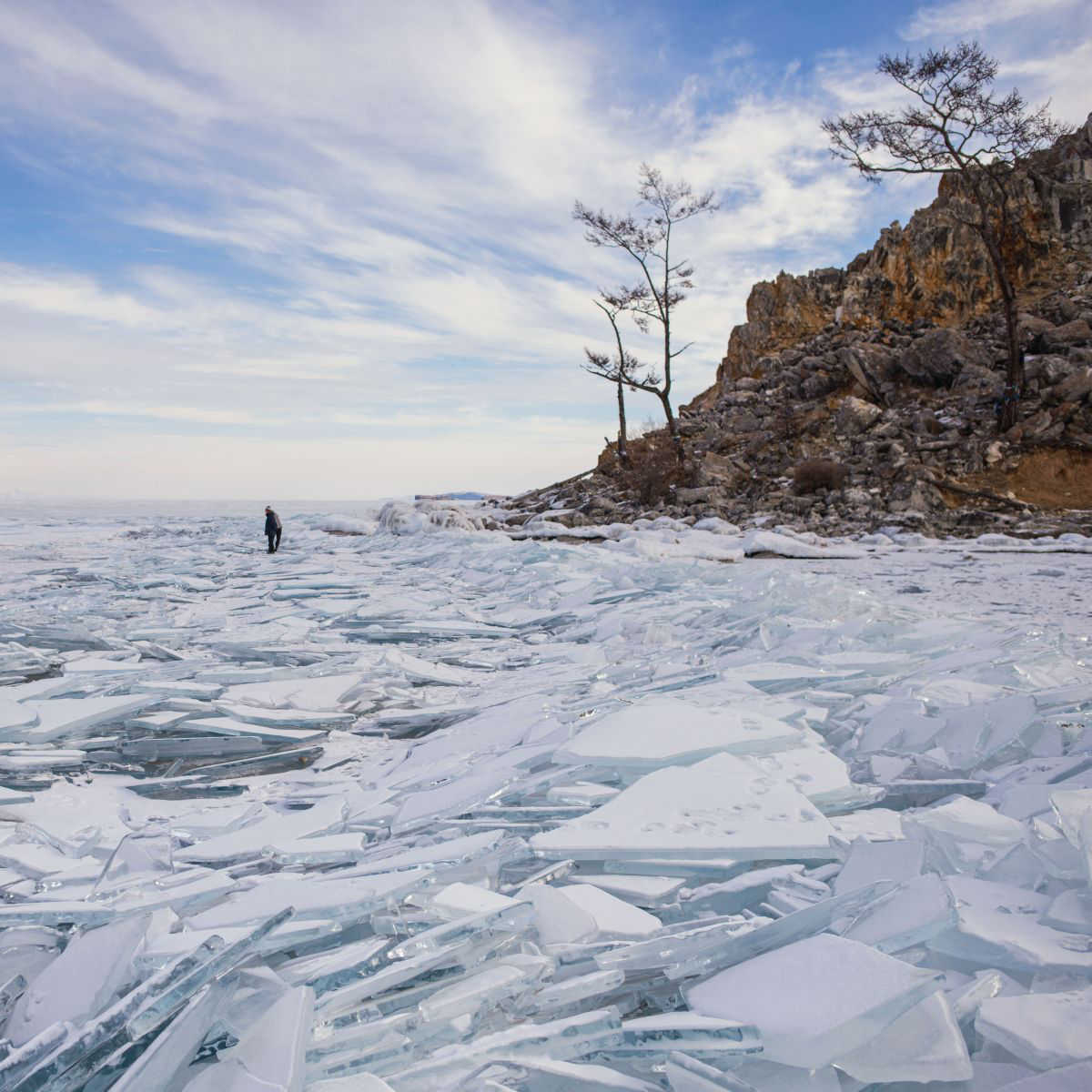Bris de glace sur le lac Baïkal